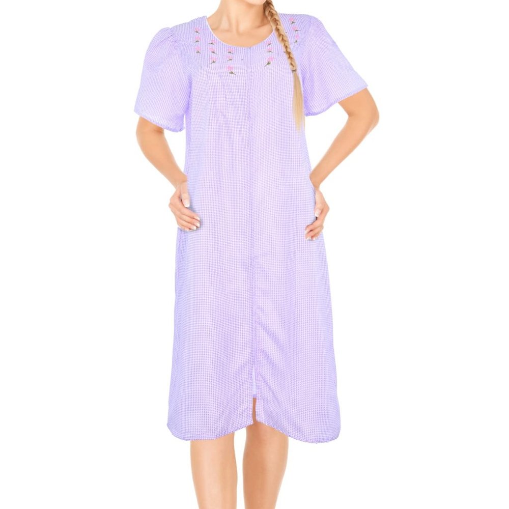 House Dresses for Women with Pockets - Lightweight Breathable Short Sleeve Comfy